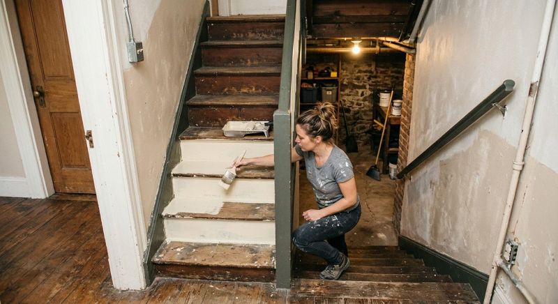 Indoor Staircase Painting in Wilmington, NC